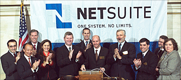 netsuite-closing-bell NetSuite officials and guests ring the closing bell at the NYSE.