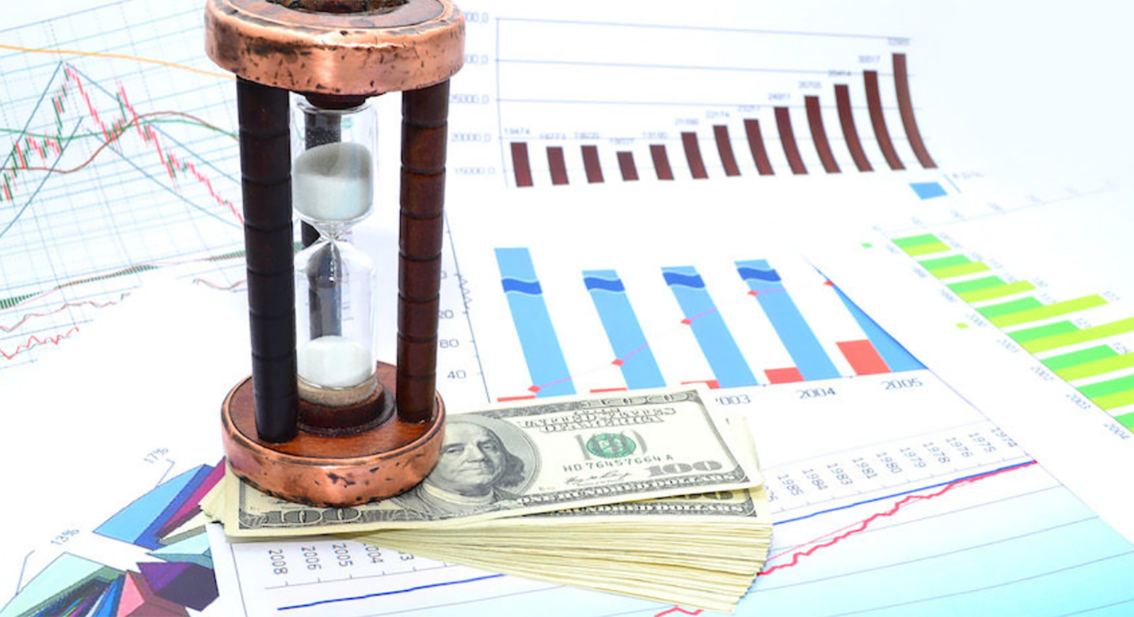 hourglass on paper charts