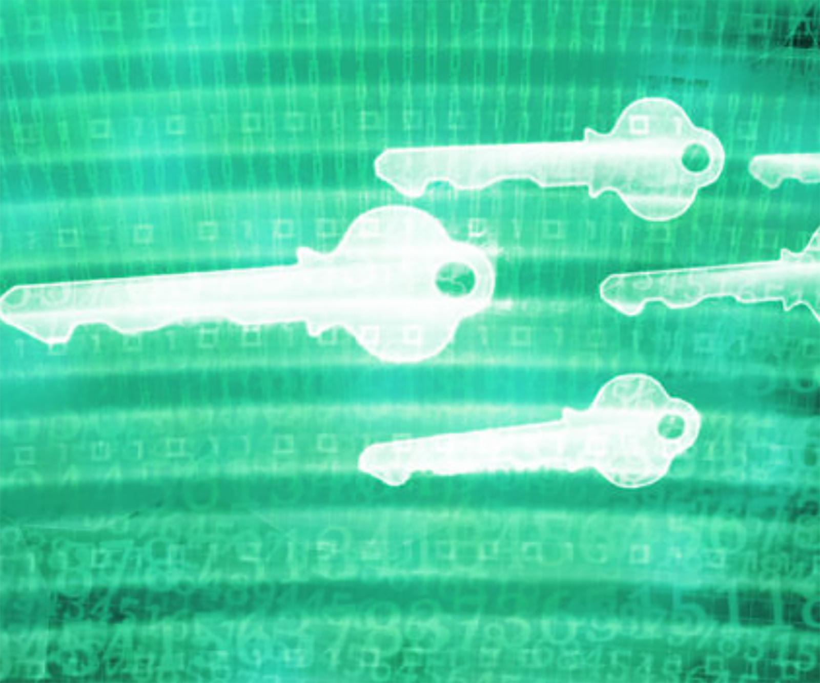 Keys against background of data